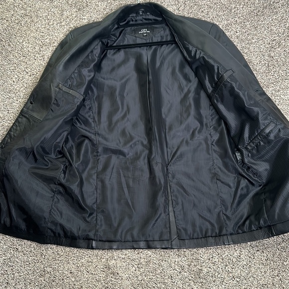 Jones New York black leather jacket blazer size 38R matrix goth classic - Picture 12 of 13